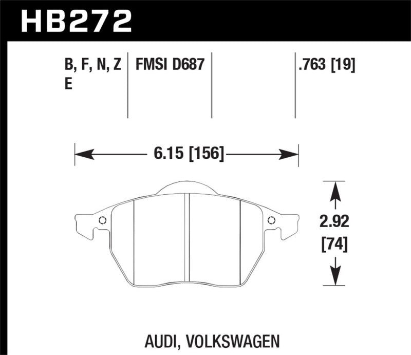 Hawk 00-02 Audi TT Base/Quattro 1.8L DTC-60 Race Front Brake Pads