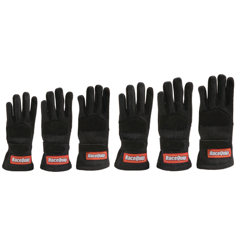 RaceQuip Black 2-Layer SFI-5 Glove Kid - Large K10