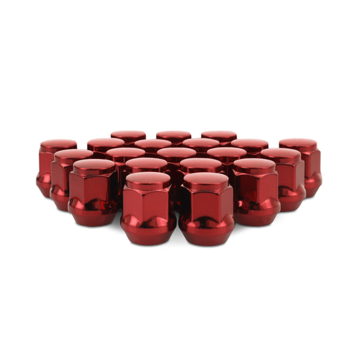 Mishimoto Steel Acorn Lug Nuts M12 x 1.5 - 20pc Set - Red