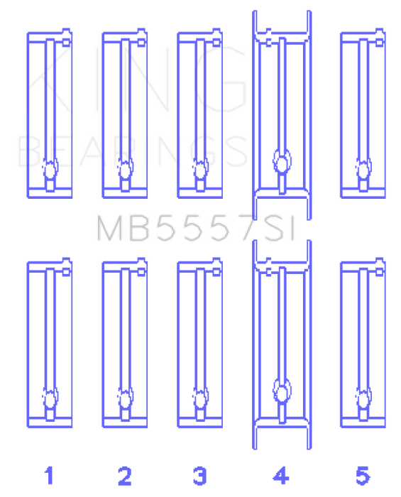 King Engine Bearings ChevrolET 121Ci/Ln2 134Ci (Size +0.75mm) Main Bearing Set