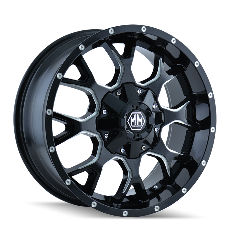 Mayhem 8015 Warrior 17x9 / 8x170 BP / -12mm Offset / 125.2mm Hub Gloss Black Milled Wheel
