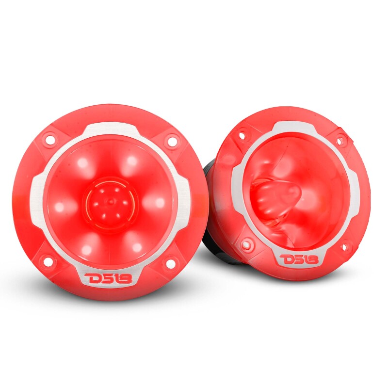 DS18 3.8in Super Bullet Tweeter 240 Watts RMS 1in Aluminum Vc 4 ohm RGB LED Lights- Pair