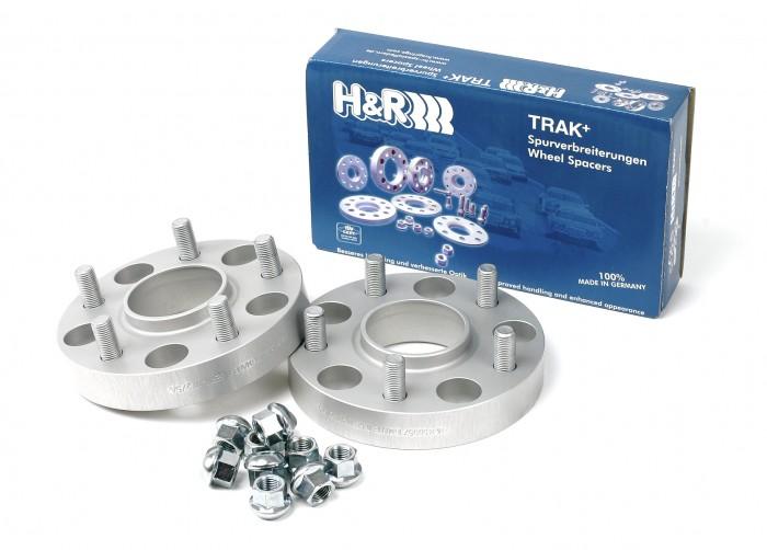 H&R Trak+ 20mm DR Spacer Bolt Pattern 5/112 CB 66.5mm Bolt Thread 14x1.5 - Black