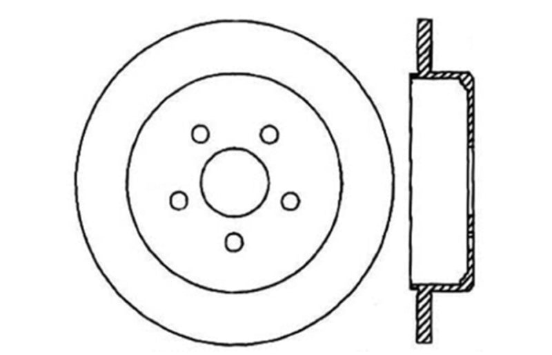 StopTech 03-09 Chrysler PT Cruiser Tur / 03-05 Dodge Neon SRT-4 Rear Left Slotted & Drilled Rotor