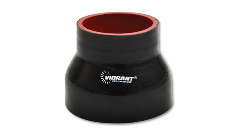 Vibrant 4 Ply Reinforced Silicone Transition Connector - 3.25in I.D. x 3.5in I.D. x 3in long (BLACK)