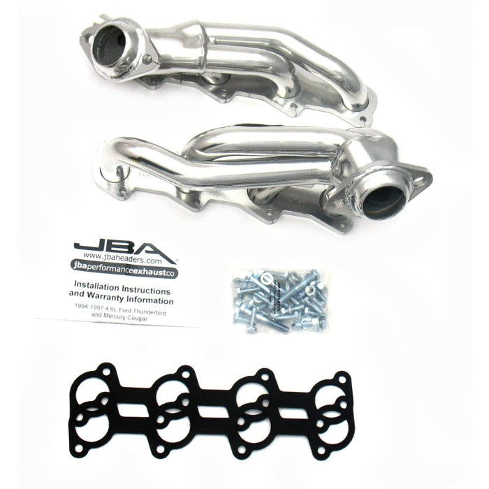 JBA 94-97 Ford Thunderbird 4.6L 2V 1-1/2in Primary Silver Ctd Cat4Ward Header