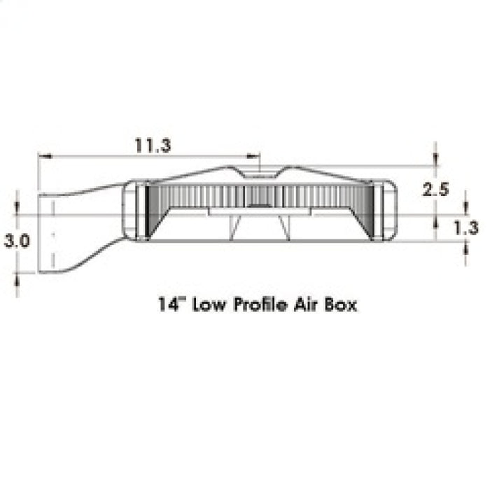 Spectre Low Profile Air Box 14in. OD x 5-13/32in. H / 120 Degree Inlet - Chrome