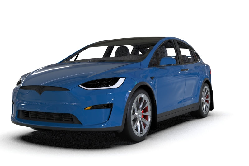 Rally Armor 22-26 Tesla Model X Black UR Mud Flap w/White Logo