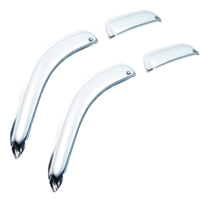 AVS 99-16 Ford F-250 Super Duty Supercrew Ventvisor Front & Rear Window Deflectors 4pc - Chrome