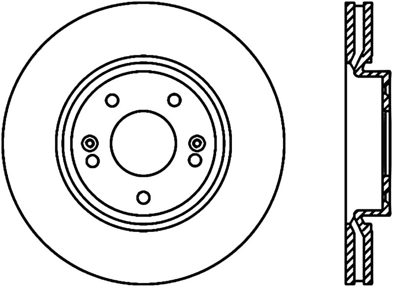 StopTech 09-18 Kia Forte Cryo Front Right Slotted Sport Brake Rotor