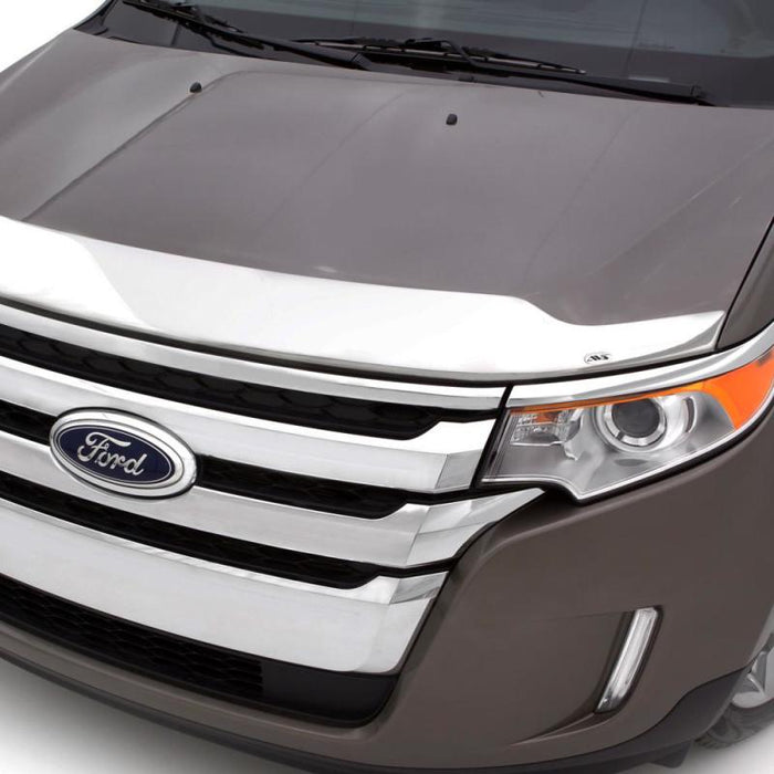 AVS 11-15 Kia Optima (Grille Fascia Mount) Aeroskin Low Profile Hood Shield - Chrome