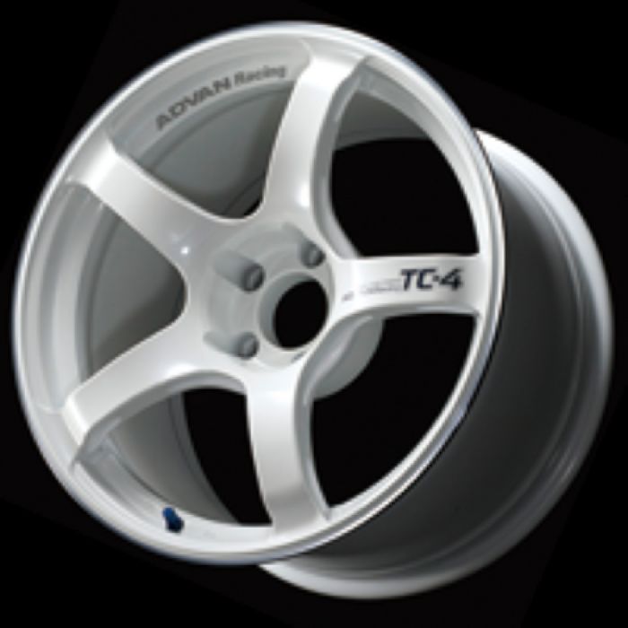 Advan TC4 17x8.0 +45 5x114.3 Racing White Metallic and Ring Wheel