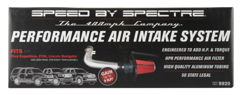 Spectre 97-03 Ford Expedition V8-4.6/5.4L F/I Air Intake Kit - Polished w/Red Filter