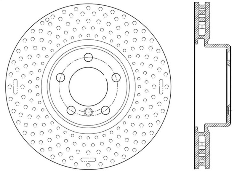 StopTech BMW 12-15 335i / 2014 428i / 2015 235i/228i Front Left Slotted & Drilled Sport Brake Rotor