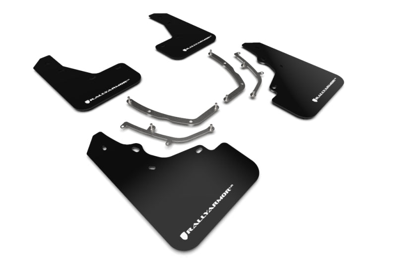 Rally Armor 19-26 Mazda3 Hatchback Black UR Mud Flap w/White Logo