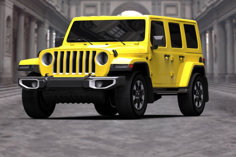 Rally Armor 18-25 Jeep JL Wrangler Black UR Mud Flap w/White Logo