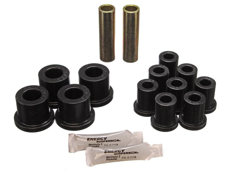 Energy Suspension 70-72 Dodge Charger (w/ 1-1/2in Main Eye) Black Rear Leaf Spring Bushing Set