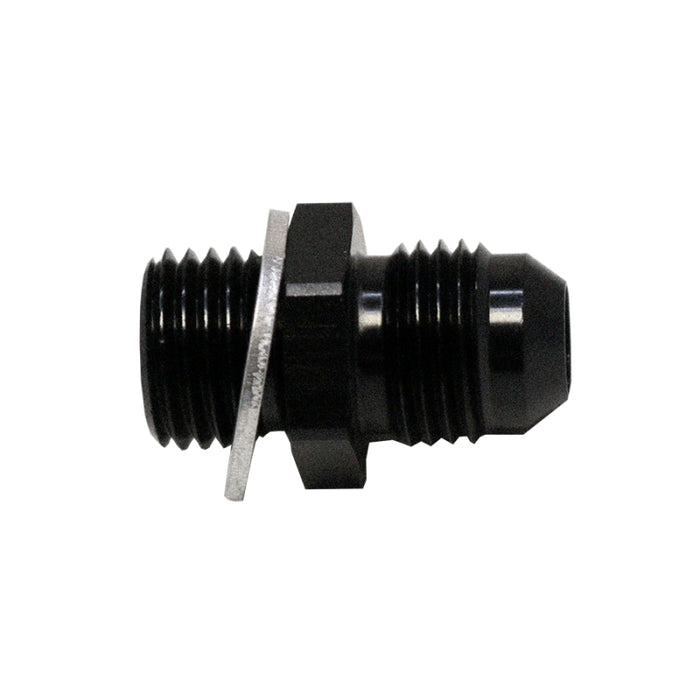 DeatschWerks 6AN Male Flare to M14 X 1.5 Male Metric Adapter (Incl Washer) - Anodized Matte Black