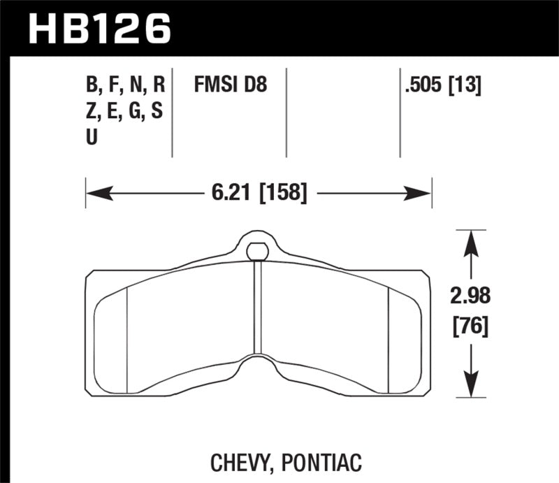 Hawk 65-82 Chevrolet Corvette Blue 9012 Race Front/Rear Brake Pads