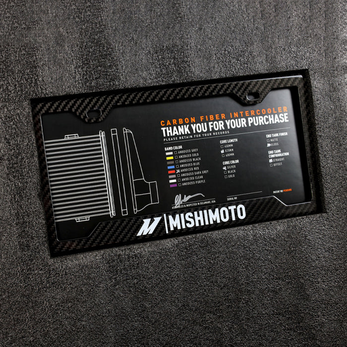 Mishimoto Universal Carbon Fiber Intercooler - Gloss Tanks - 450mm Gold Core - C-Flow - BK V-Band