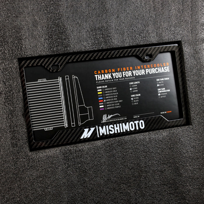 Mishimoto Universal Carbon Fiber Intercooler - Gloss Tanks - 600mm Black Core - C-Flow - BK V-Band