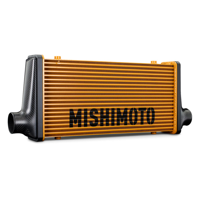 Mishimoto Universal Carbon Fiber Intercooler - Gloss Tanks - 450mm Gold Core - S-Flow - BL V-Band