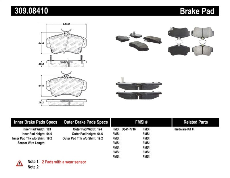 StopTech Performance 03-05 Dodge SRT-4 Front Brake Pads