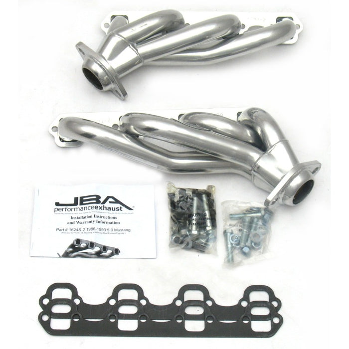 JBA 86-93 Ford Mustang 5.0L SBF 1-5/8in Primary Silver Ctd Cat4Ward Header