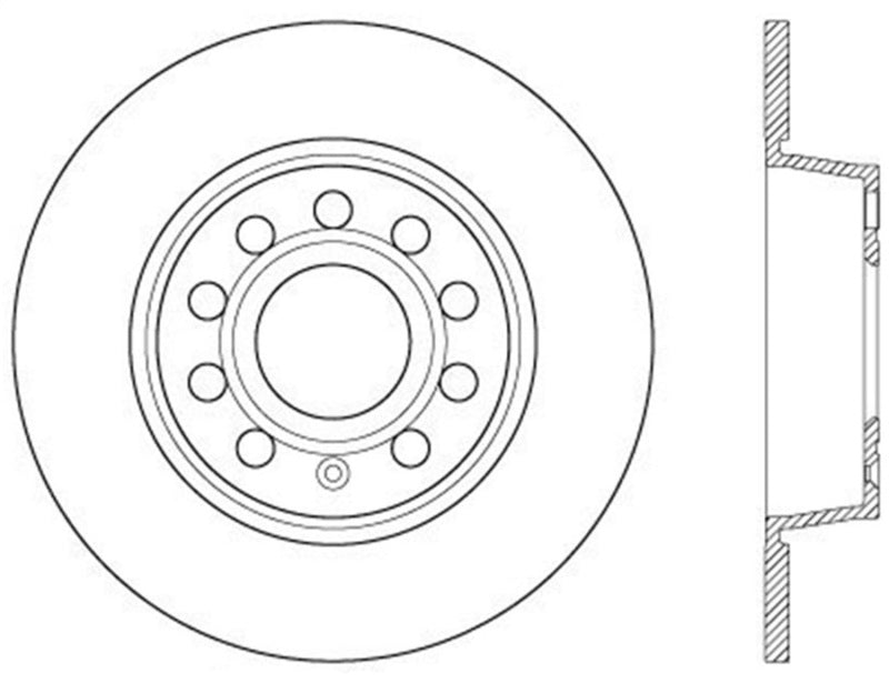 StopTech 06-10 Audi A3/08-10 TT / 06-09 VW GTI Mk V Cryo-Stop Right Rear Slotted Rotor