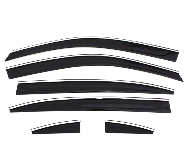 AVS 10-17 Cadillac SRX Ventvisor Low Profile Deflectors 6pc - Smoke w/Chrome Trim