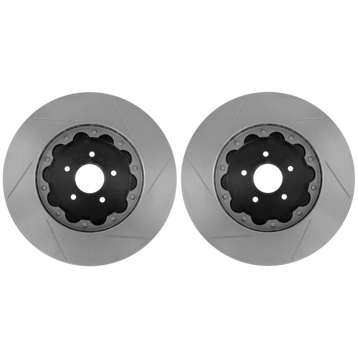 StopTech 13-18 Ford Focus ST AeroRotor 2pc Drilled and Zinc Plated Front Rotor (Pair)