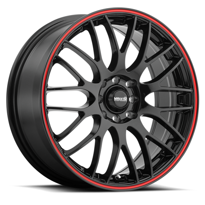 Maxxim Maze 17x7 10x110/115 ET40 Black/Red Stripe