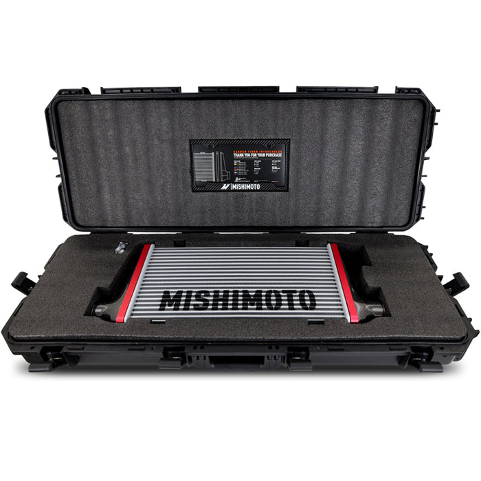 Mishimoto Universal Carbon Fiber Intercooler - Gloss Tanks - 450mm Black Core - S-Flow - GR V-Band