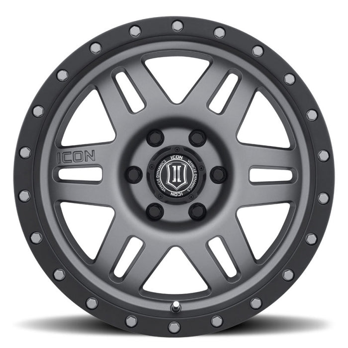 ICON Six Speed 17x8.5 6x5.5 25mm Offset 5.75in BS 108.1mm Bore Titanium Wheel