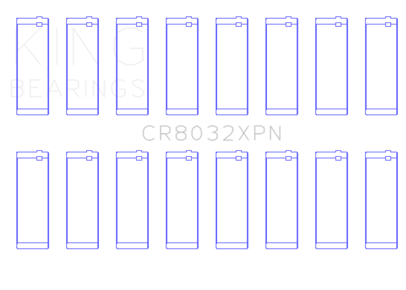 King Engine Bearings Chrysler 345/370 16V (Size .026) Connecting Rod Bearings (Set of 8)