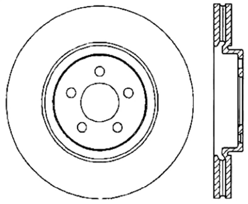 StopTech Slotted & Drilled Sport Front Right Cryo Brake Rotor 13-14 Ford Escape