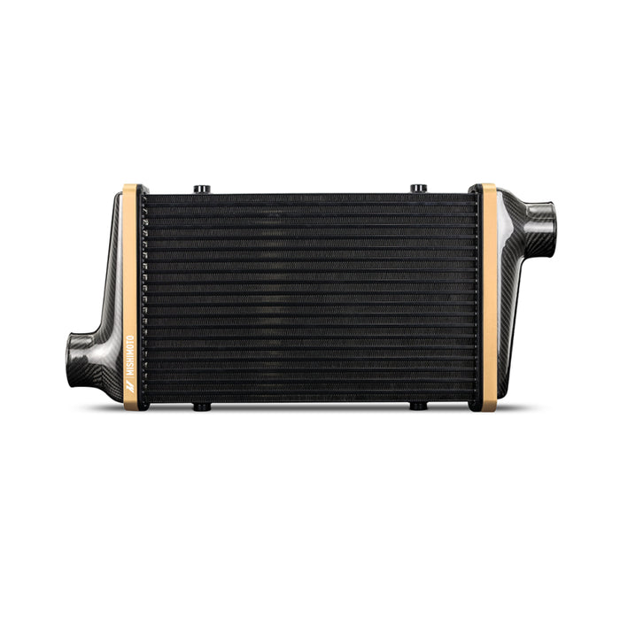 Mishimoto Universal Carbon Fiber Intercooler - Gloss Tanks - 450mm Black Core - C-Flow - DG V-Band