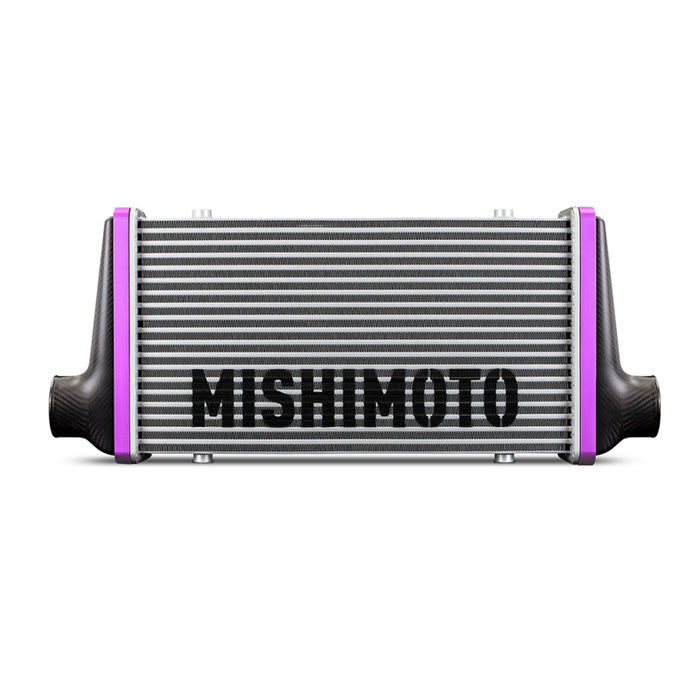 Mishimoto Universal Carbon Fiber Intercooler - Gloss Tanks - 450mm Black Core - S-Flow - P V-Band