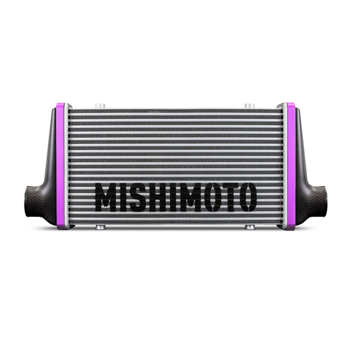 Mishimoto Universal Carbon Fiber Intercooler - Gloss Tanks - 600mm Black Core - C-Flow - BL V-Band