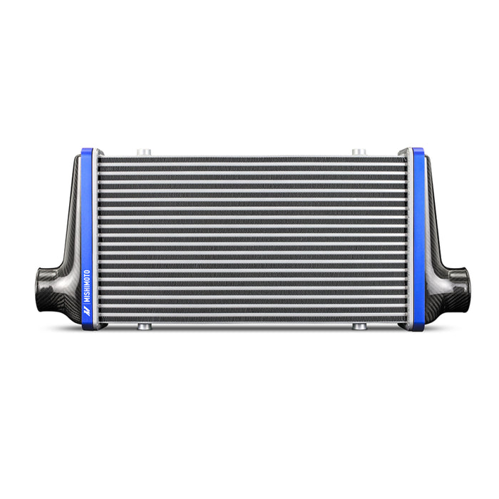 Mishimoto Universal Carbon Fiber Intercooler - Gloss Tanks - 525mm Silver Core - C-Flow - C V-Band