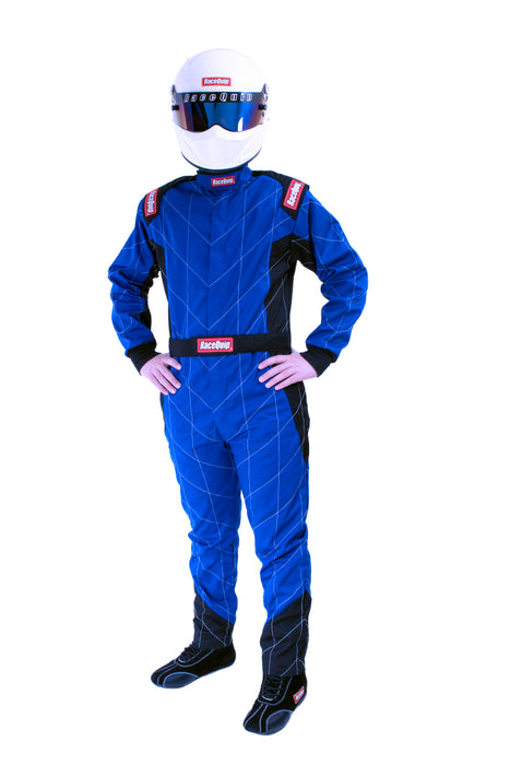 RaceQuip Blue Chevron-1 Suit - SFI-1 XL