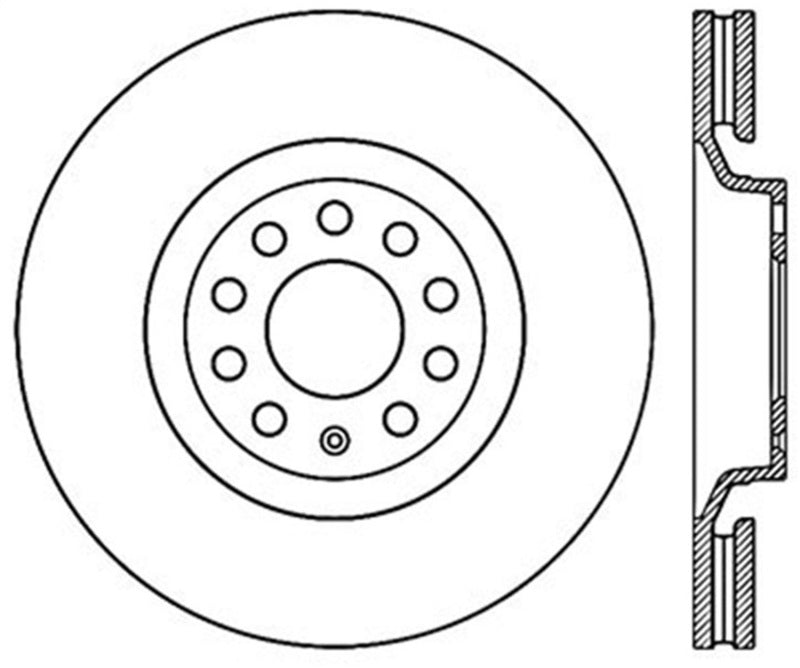 StopTech 01-09 Audi A4 Sport Slotted & Drilled Front Left Cyro Rotor