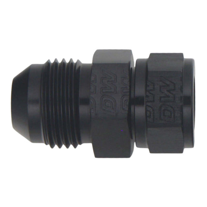 DeatschWerks 8AN Male Flare to Fuel Pump Outlet Barb Adapter - Anodized Matte Black