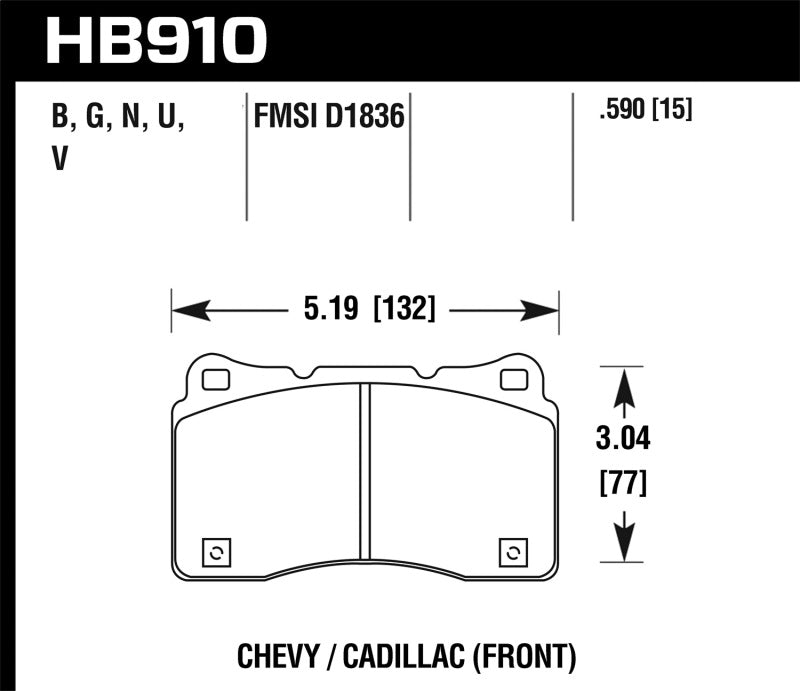 Hawk 15-16 Cadillac XTS / Chevrolet Corvette HP+ Front Brake Pads