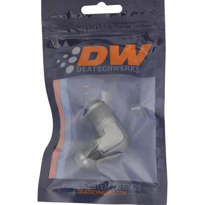 DeatschWerks 8AN Male Flare To 8AN Male Flare 90-Degree Coupler Fitting
