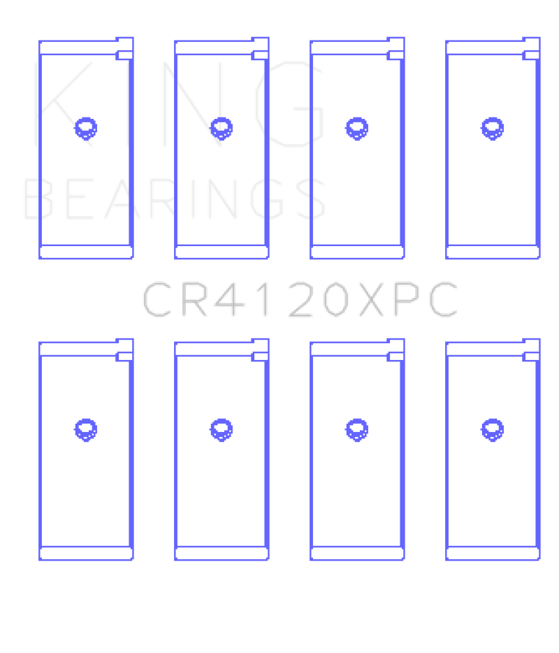King Engine Bearings Mitsubishi 4G63/4G64 Coated Connecting Rod Bearing Set of 4 - Size +.026mm