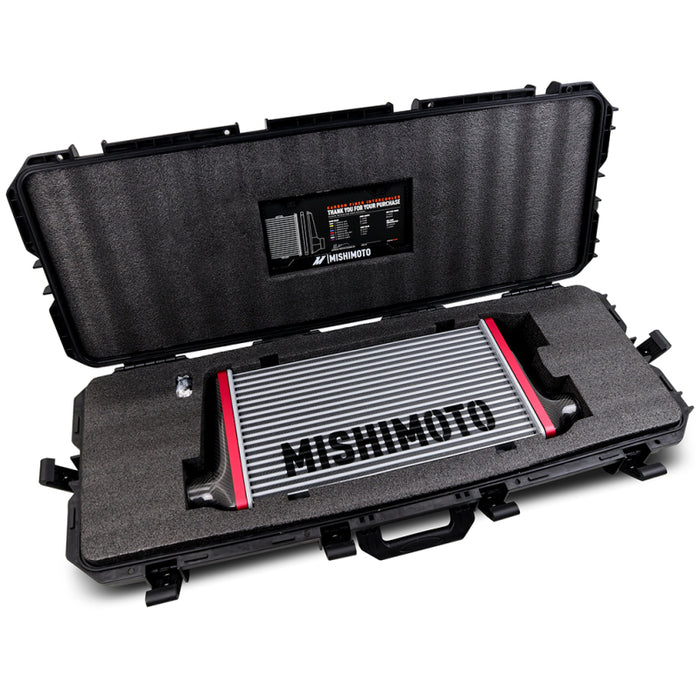 Mishimoto Universal Carbon Fiber Intercooler - Gloss Tanks - 450mm Gold Core - C-Flow - P V-Band