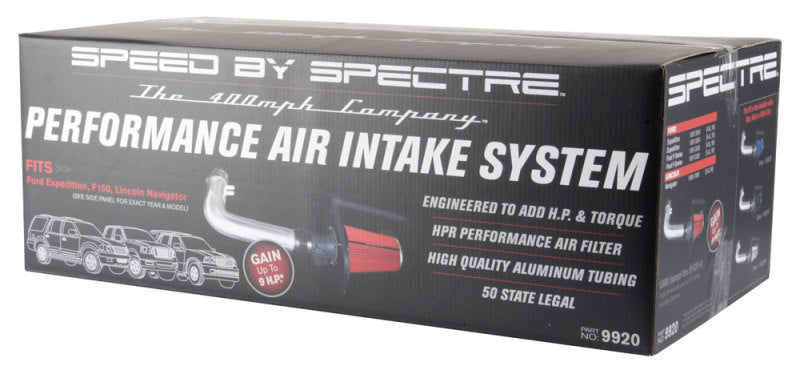Spectre 97-03 Ford Expedition V8-4.6/5.4L F/I Air Intake Kit - Polished w/Red Filter