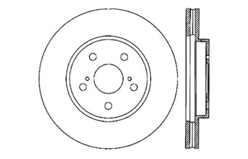 StopTech 02 Lexus ES250/300/330/350/06-12 IS250/300/350 Drilled Cryo Left Front Rotor