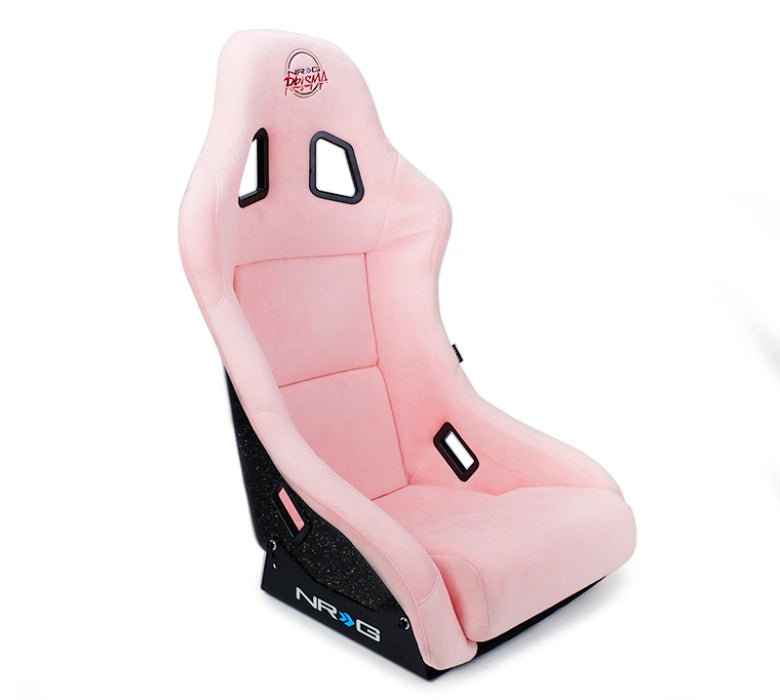 NRG FRP Bucket Seat Prisma Edition w/ Pearlized Back and Pink Alcantara (Medium)